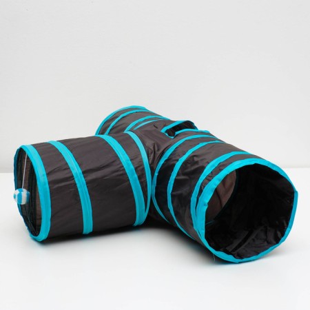 Cat tunnel rustling "tee", 80 cm, pipe diameter 25 cm, mix of flowers-2