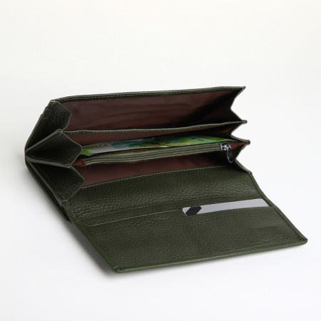 Women's wallet on magnet, green color-4
