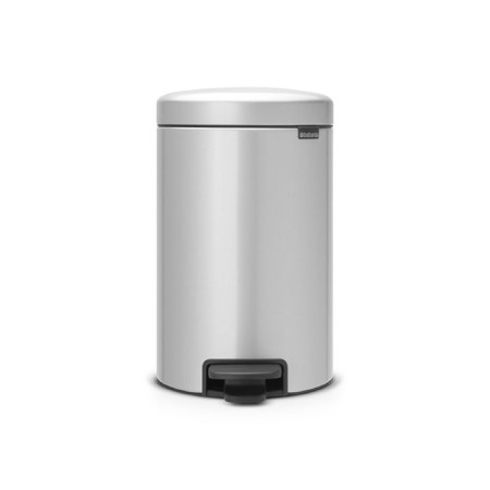 Brabantia Newcon bucket, plastic inner bucket, pedal, color gray metallic, 12 l
