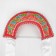 Kokoshnik "Red and Blue Flowers", on red