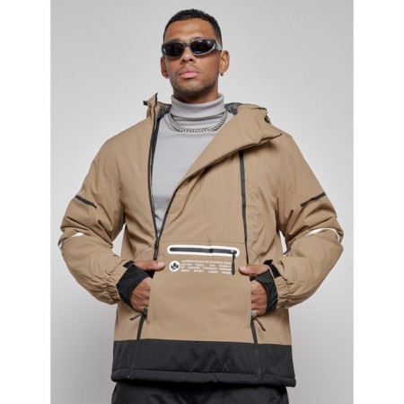 Ski costume male winter, size 48, beige color-10