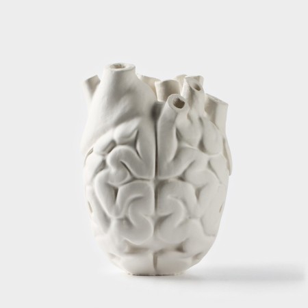 Vase for flowers decorative "Anatomy", white, 14 x 20 cm