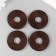 Decor for creativity wood "circles" dark brown 4x4x0.5 cm