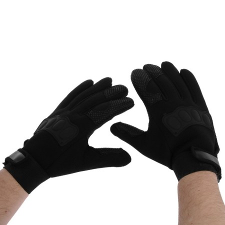 Motorcycle gloves with protective inserts, single -sized, black