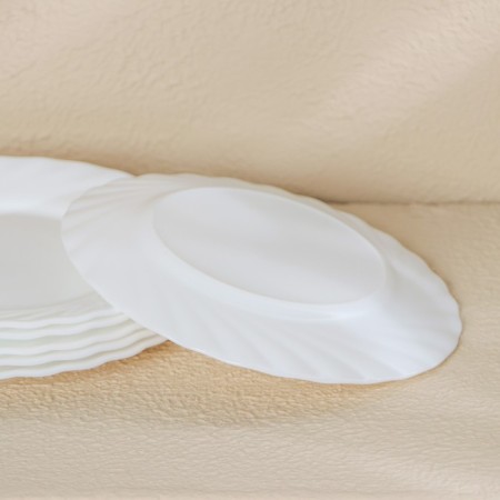 Set of cake plates Luminarc Trianon, D = 16 cm, glass -ceramic, 6 pcs, white color-4