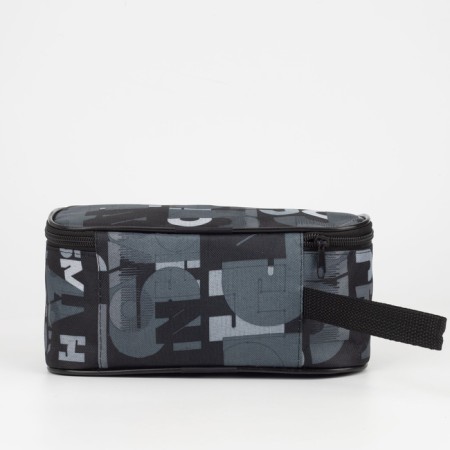 Cosmetic bag with lightning, black/gray color-1