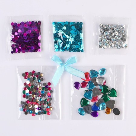 Flooding with sequins cold heart, 3 colors of sequins, bow, a4-3