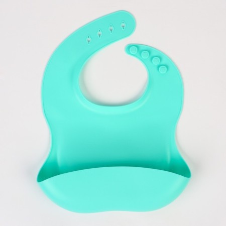 Set for feeding: bib, plate on a suction cup, spoon, crumb I, turquoise-5