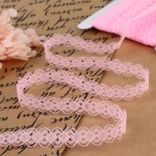 Capricon lace, 15 mm × 10 ± 1 m, pink color