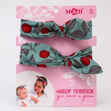 A set of dressings on the head for mom and daughter "Patterns", 2 pcs., Mix-4