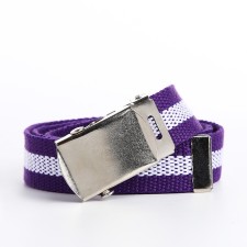 Children's belt, width 3 cm, bundle clamp, purple/white color