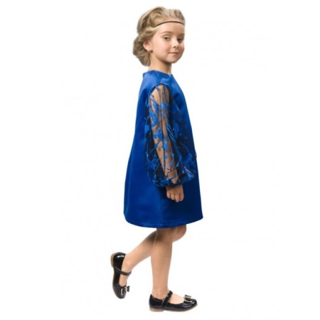 Dress for girls, height 98 cm, indigo color-3