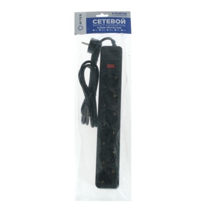 Network filter 5Bits SP6B-118 6S, 6 outlets, 1.8 m, 10 A, 3x0.75 mm2, s/k, with off., Black-2