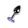Anal plug with the Toyfa Metal rhinestone, silver, amethyst, 7 cm, d = 2.8 cm