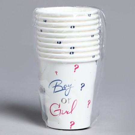 A one -time paper glass "Boy or Girl", 250 ml-4
