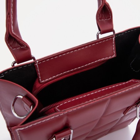 Bag Women's Tout with zipper, burgundy color-2
