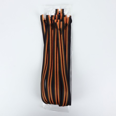 Lightning "Tractor", No. 5, detachable, automatic lock, 70 cm, orange/black color-3