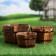 Set of wooden caspoons, 6 coal 19x16x13cm