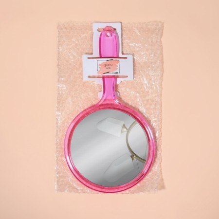 A mirror with a handle, bilateral, with an increase, D mirror surface 12.5 cm, color mix-5