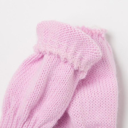 Mitten mittens for a girl, pink color, size 10-2