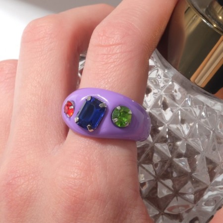 Ring "Shine" three inserts, color, size 17.5-1