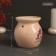 Aroma lamp ceramics "Happy is one who is happy at home" beige 7.2x7.2x7.8 cm