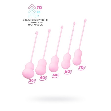 A set of vaginal balls Flovetta byfa tulips, silicone, pink, 5.3 cm