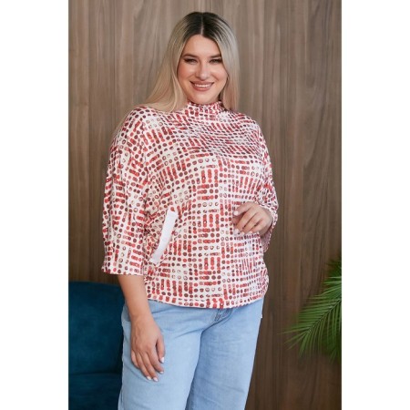 Female blouse, size 66, red color