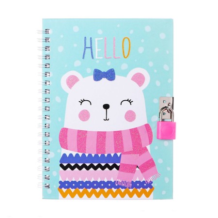 Notebook Gift, 45 sheets, line, on the castle, on the crest, bear cub (17.8x13cm)