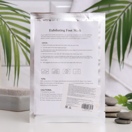 Exfoliating mask-cuts for the legs based on orange, universal size, 1 pair-2