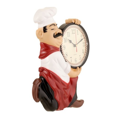 Wall clock, series: kitchen, "cook cook", smooth move, d-13 cm, 30 x 24 cm-2