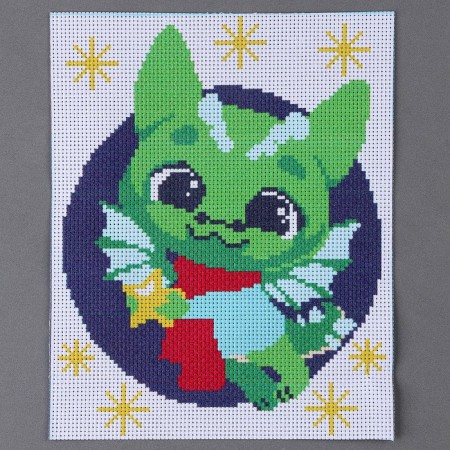 Cross -stitch "Dragon with a star", 25 x 20 cm-3