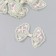 Decor for creativity Textile embroidery "Bow in green-pink flowers" 7x5.5 cm