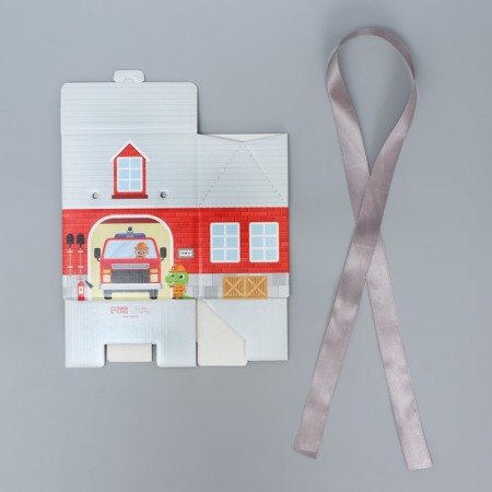 Gift folding box, packaging, Fire Station, 15 x 18 x 10 cm-5