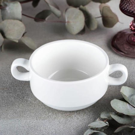 Porcelain broth Wilmax Stella, 270 ml, d = 10 cm, white color
