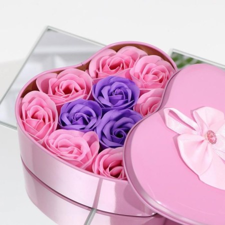 Soap roses, purple and pink, set of 11 pcs.