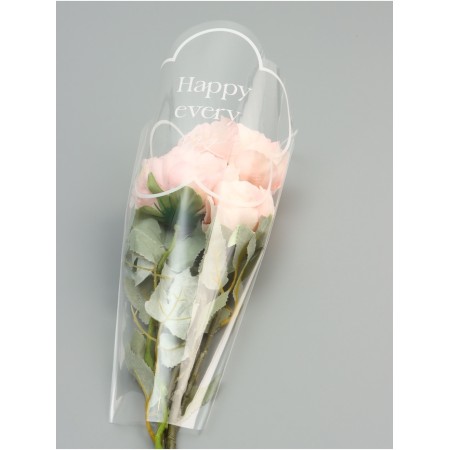 Package Flower cone, "Happiness", white, 24x9x44cm ± 1cm