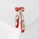 Brooch "Poins" ballerina, red-white color in gold