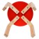 Stool "chamomile", red color, transparent varnish
