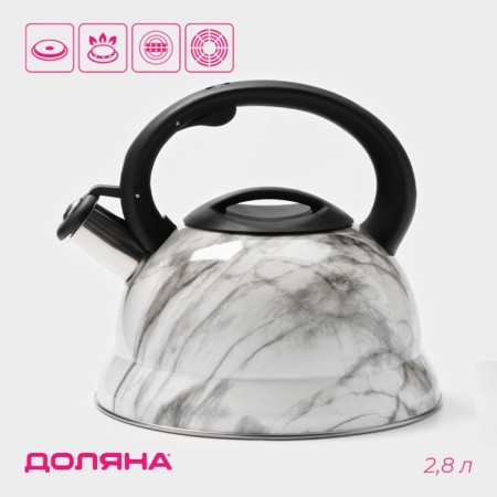 A kettle with a stainless steel whistle “Carrar”, 2.8 liters