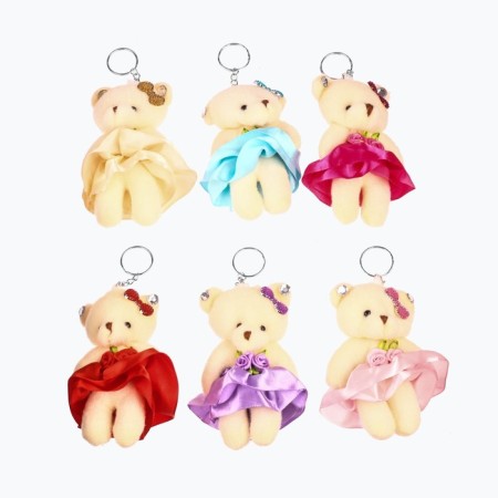 Suspension "Bear in a skirt with a rose", color mix-3