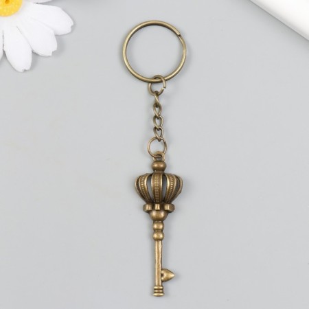 Metal keychain "Key - Crown" bronze 1.9x5.6 cm