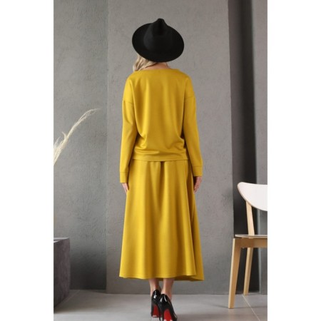 Female suit, size 54, mustard color-15