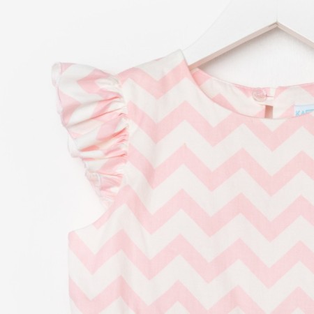 Платье для девочки KAFTAN «Зигзаг», размер 32 (110-116), цвет белый/розовый-6
