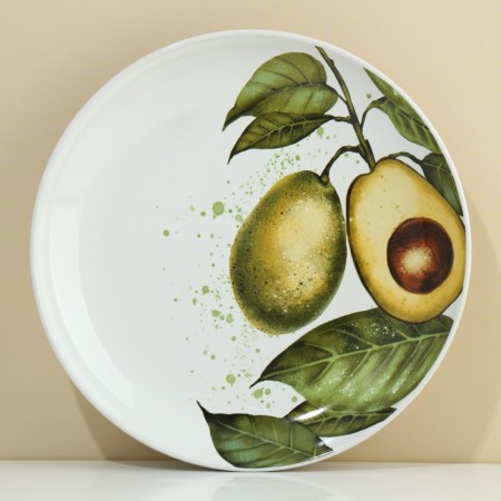Ceramic plate "Avocado", 22.5 cm, white color-1