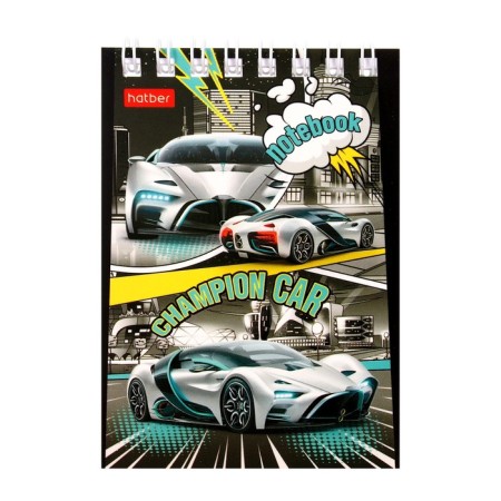 Notepad A7, 40 sheets in a cage on the crest "Auto Champion", covered cardboard, mix-5