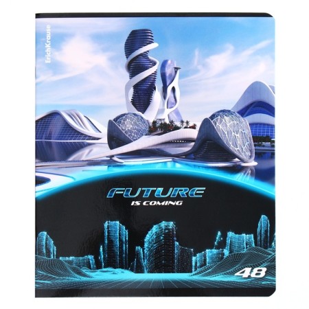 Notebook of 48 sheets in the Erichkrause "Future" cage, glossy lamination, cover covering cardboard, mix-1