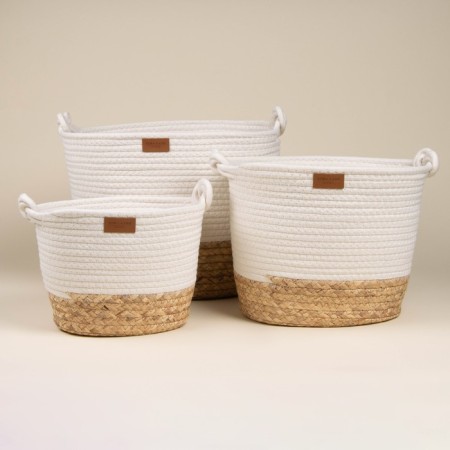 SL Home storage baskets, wicker, handmade, 3 pcs: 24 × 21 × 17 cm, 30 × 25 × 22 cm, 35 × 30 × 27 cm-1