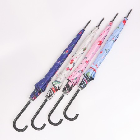 Umbrella - a semiautomatic “peonies” cane, Eponge, 8 spokes, r = 51 cm, color mix-5