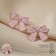 Earrings Metal "Bows" tape, pink color